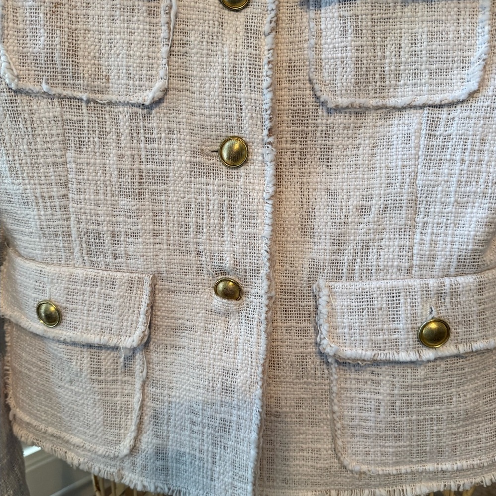 Johnston & Murphy Women's Textured Cream Blazer - Picture 5 of 12